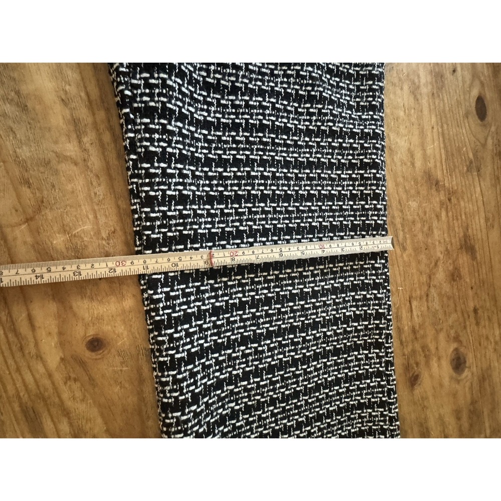 NY & Co Black White Tweed Wide Leg Crop Pants Sz M Textured Lined Zip High Rise - Picture 10 of 13
